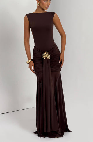 Fae Maxi Skirt - Plum Brown - glavon