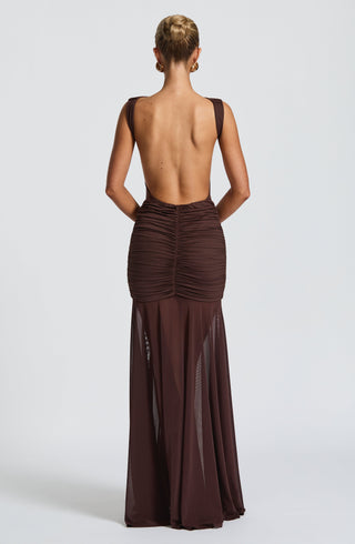 Fae Maxi Skirt - Plum Brown - glavon