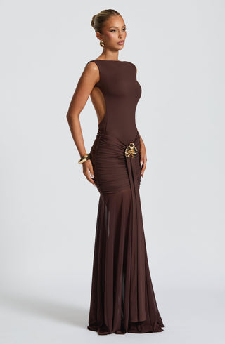 Fae Maxi Skirt - Plum Brown - glavon