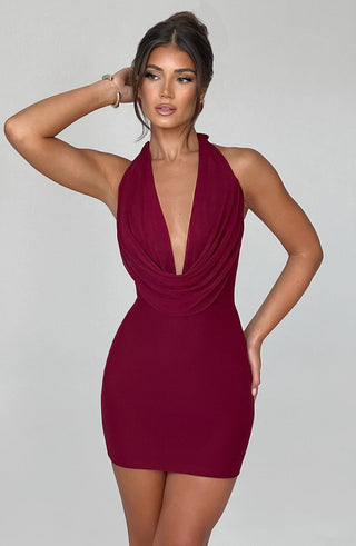 Fallon Mini Dress - Burgundy - glavon