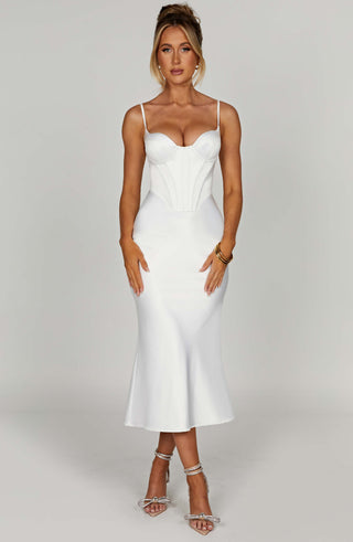 Farrah Midi Dress - Ivory - glavon