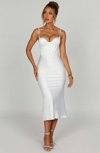 Farrah Midi Dress - Ivory - glavon