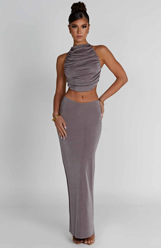 Fifi Maxi Skirt - Charcoal - glavon
