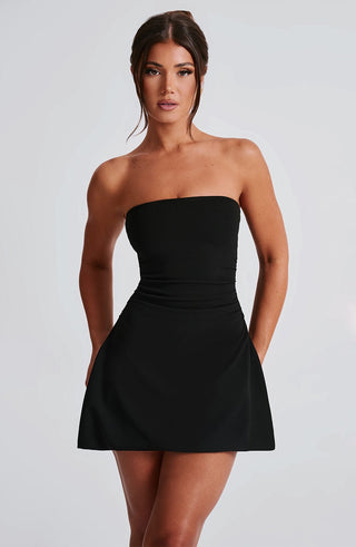 Fleur Mini Dress - Black - glavon