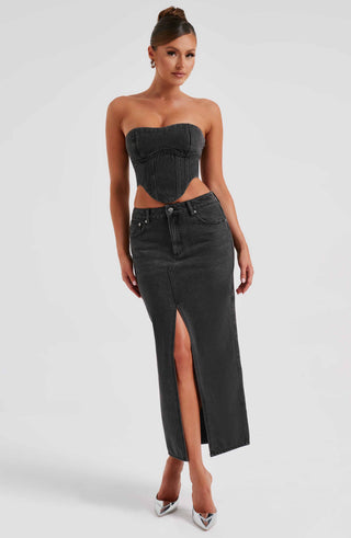 Flor Maxi Skirt - Black - glavon