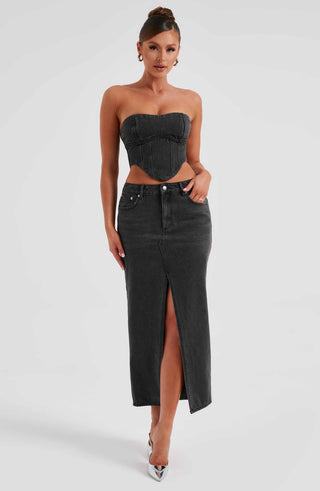 Flor Maxi Skirt - Black - glavon