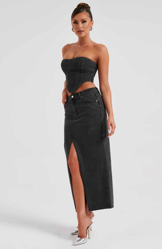 Flor Maxi Skirt - Black - glavon