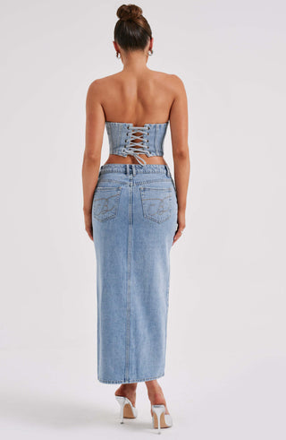 Flor Maxi Skirt - Blue - glavon
