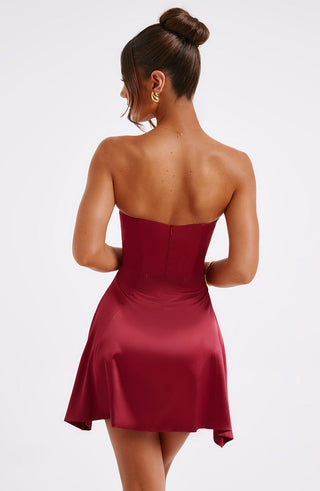 Freja Mini Dress - Burgundy - glavon