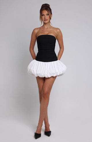 Gemma Mini Dress - Black/White - glavon