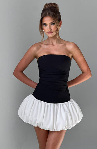 Gemma Mini Dress - Black/White - glavon