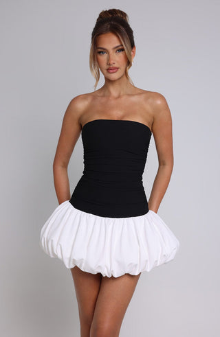 Gemma Mini Dress - Black/White - glavon