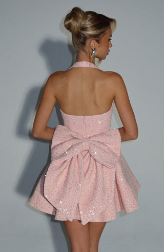Georgette Mini Dress - Blush - glavon