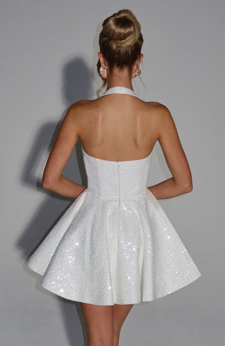 Georgette Mini Dress - Ivory - glavon