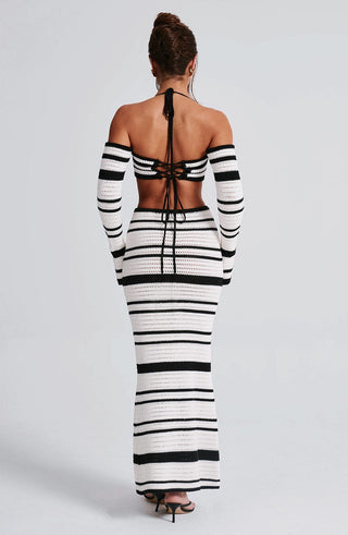Georgia Maxi Skirt - Black/White - glavon