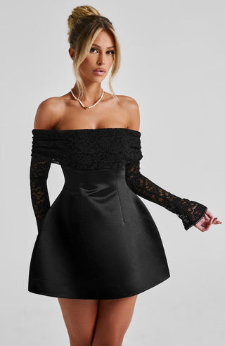 Georgianna Mini Dress - Black - glavon