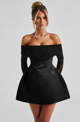 Georgianna Mini Dress - Black - glavon