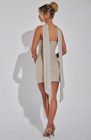 Ginni Mini Dress - Silver/Nude - glavon