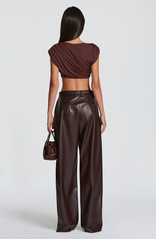 Glenda Pants - Plum Brown - glavon