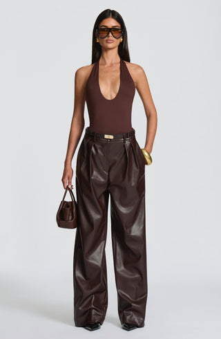 Glenda Pants - Plum Brown - glavon
