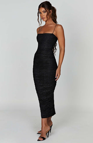 Gracie Maxi Dress - Black Sparkle - glavon