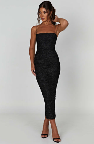 Gracie Maxi Dress - Black Sparkle - glavon