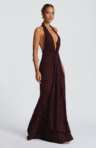 Guinevere Maxi Dress - Plum Brown - glavon