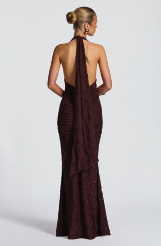Guinevere Maxi Dress - Plum Brown - glavon