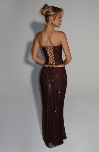 Hali Maxi Skirt - Plum Brown - glavon