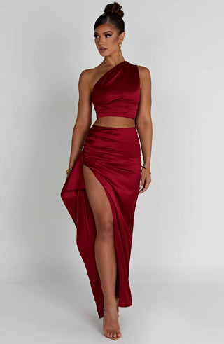 Halsey Maxi Skirt - Wine - glavon