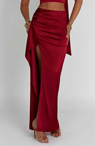 Halsey Maxi Skirt - Wine - glavon