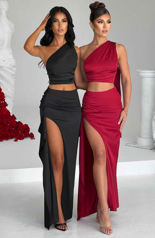 Halsey Maxi Skirt - Wine - glavon