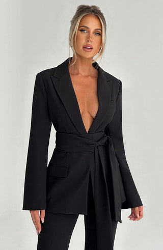 Hazel Suit Jacket - Black - glavon