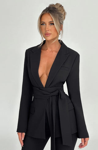 Hazel Suit Jacket - Black - glavon