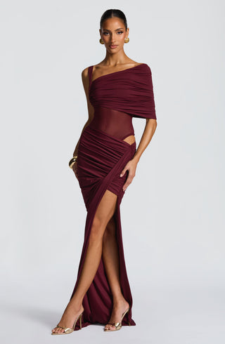 Henrietta Maxi Skirt - Cherry Lacquer - glavon