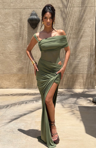 Henrietta Maxi Skirt - Khaki - glavon