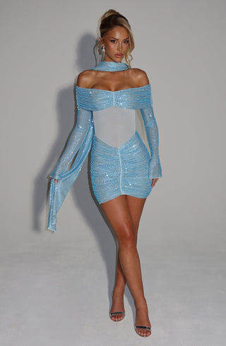 Hydra Mini Dress - Aqua - glavon