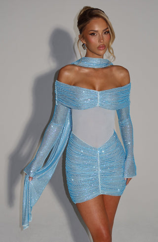 Hydra Mini Dress - Aqua - glavon