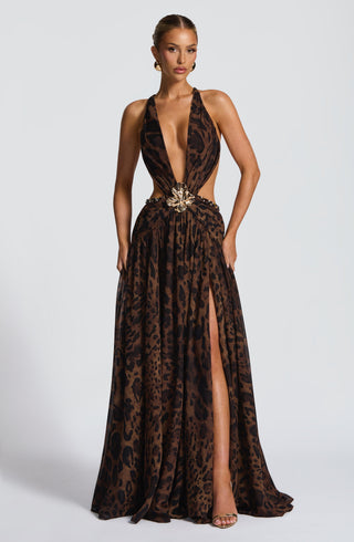 Indianna Maxi Dress - Leopard Print - glavon