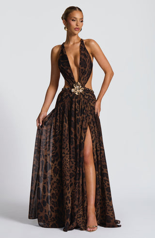 Indianna Maxi Dress - Leopard Print - glavon