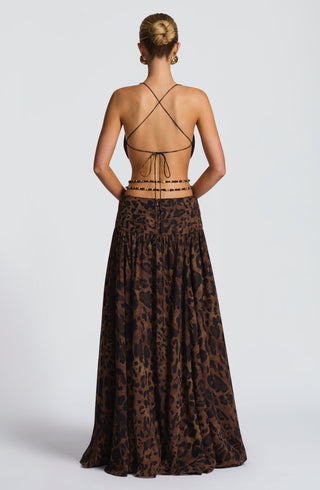 Indianna Maxi Dress - Leopard Print - glavon