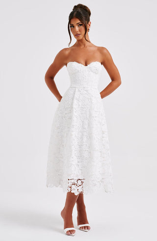Ishani Midi Dress - Ivory - glavon