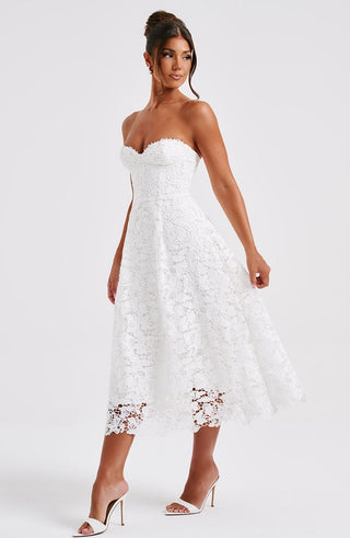 Ishani Midi Dress - Ivory - glavon