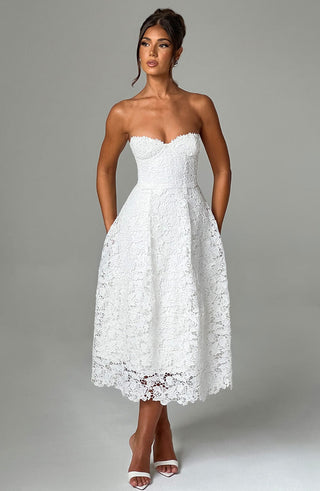 Ishani Midi Dress - Ivory - glavon