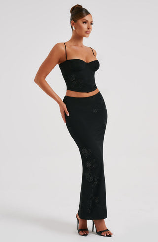Izi Maxi Skirt - Black - glavon