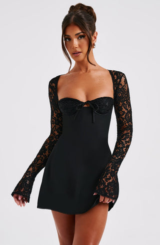 Jacinta Mini Dress - Black - glavon