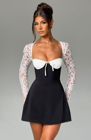 Jacinta Mini Dress - Black/White - glavon