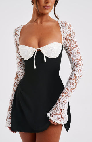 Jacinta Mini Dress - Black/White - glavon