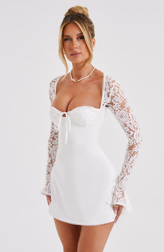 Jacinta Mini Dress - Ivory - glavon