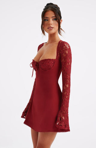 Jacinta Mini Dress - Red - glavon